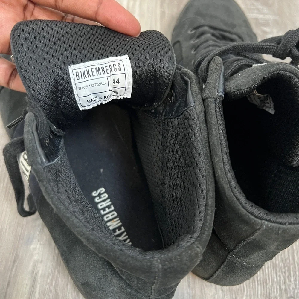 Bikkembergs Black High Top Suede Sneakers